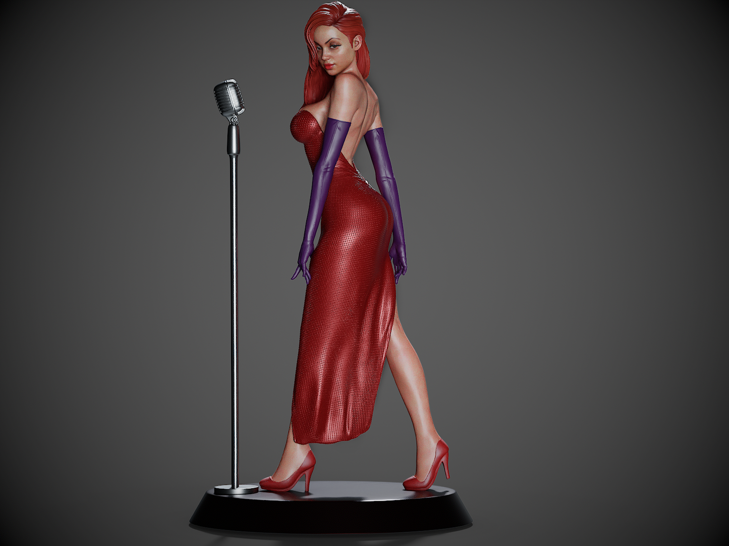 Jessica Rabbit STL File – 1/6 & 1/9 Scale + Uncut Version | Pre-Supported & Split for Easy 3D Printing