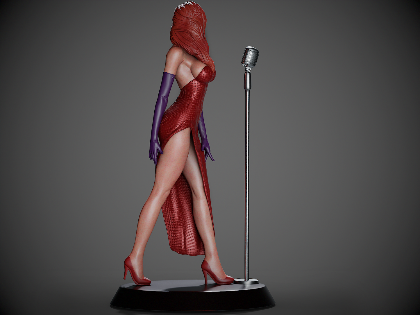 Jessica Rabbit STL File – 1/6 & 1/9 Scale + Uncut Version | Pre-Supported & Split for Easy 3D Printing