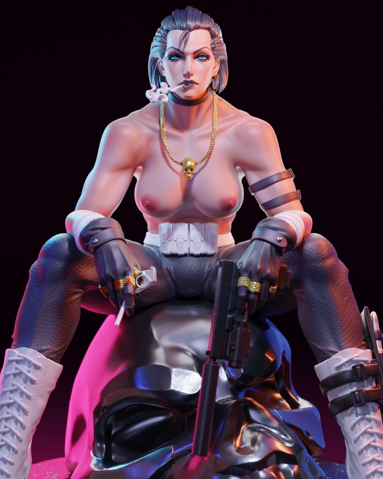 Free Female Punisher NSFW 3D Print File - Marvel STL