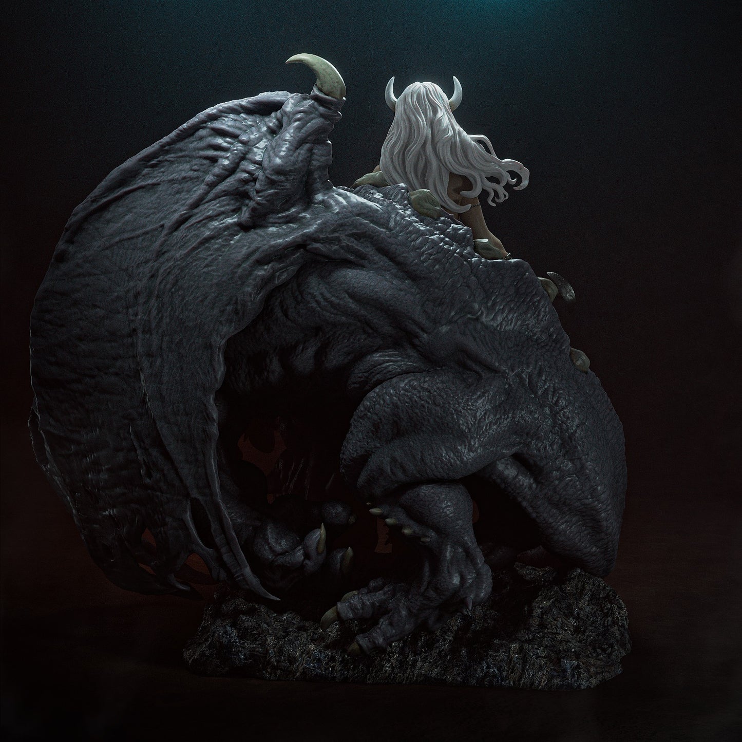 Demon Queen 3D Print File: Epic 1/6, 1/9, 1/12 Scale STL Statue for 3D Printing