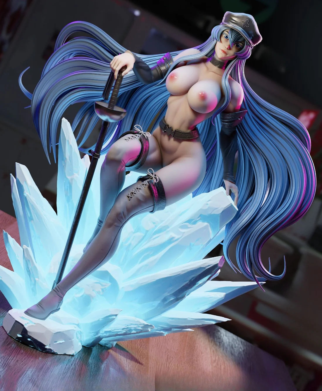 Esdeath 3D Print Figure - Akame Ga Kill | NSFW & SFW STL Files + Pre-Supported
