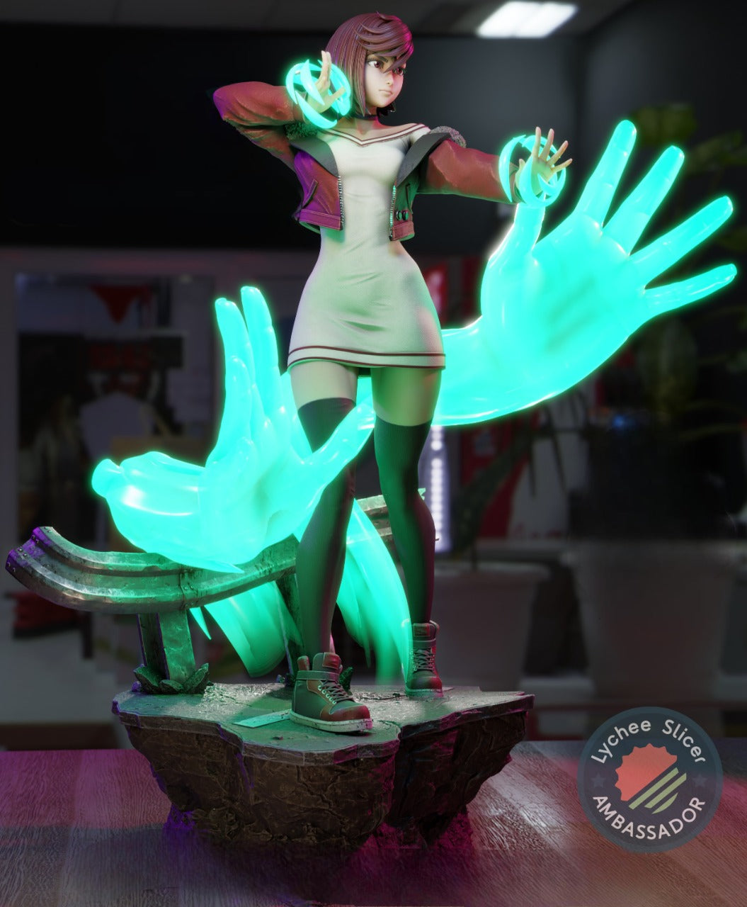 Momo Ayase – Dandadan Inspired STL Figure for 3D Printing Pre-Supported