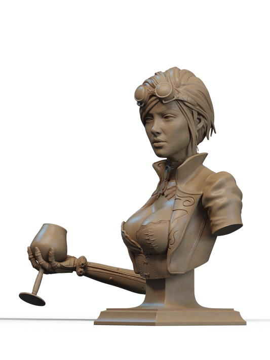 Lady Mechanika Bust 3D Print File: Steampunk Heroine STL - 1:6 & 1:9 Scale Options