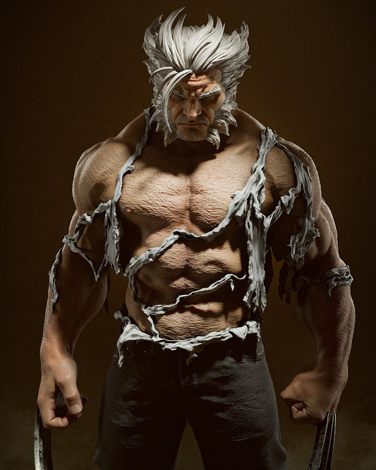 Logan (Old Man Logan) 3D Print File: Battle-Worn Mutant Hero STL - 1:6, 1:9, 1:12 Scale Options - Pre-Supported & Uncut - Gritty Digital Collectible