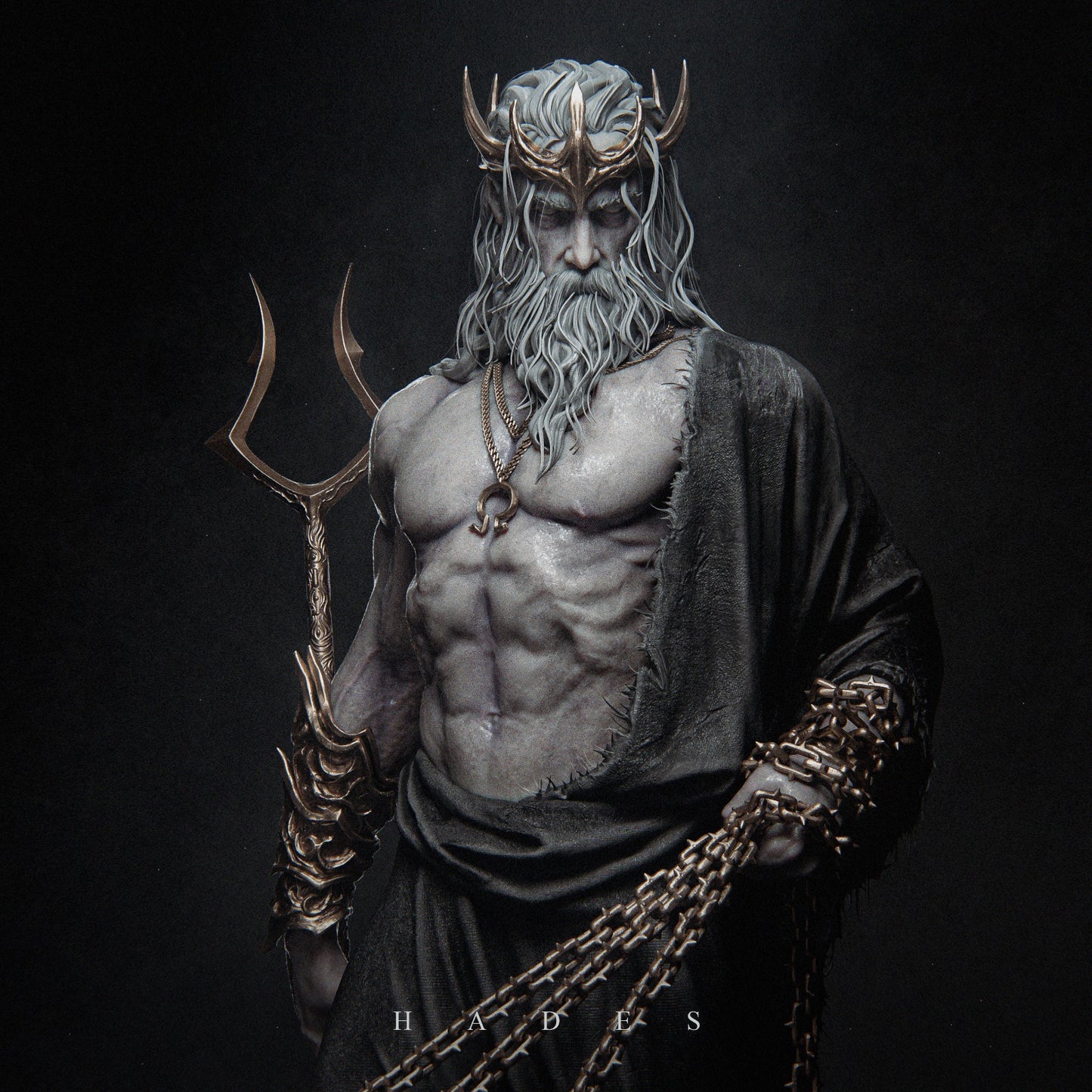 Hades and Cerberus – 3D Printable STL Statue | 1/4, 1/9, 1/12 Scales