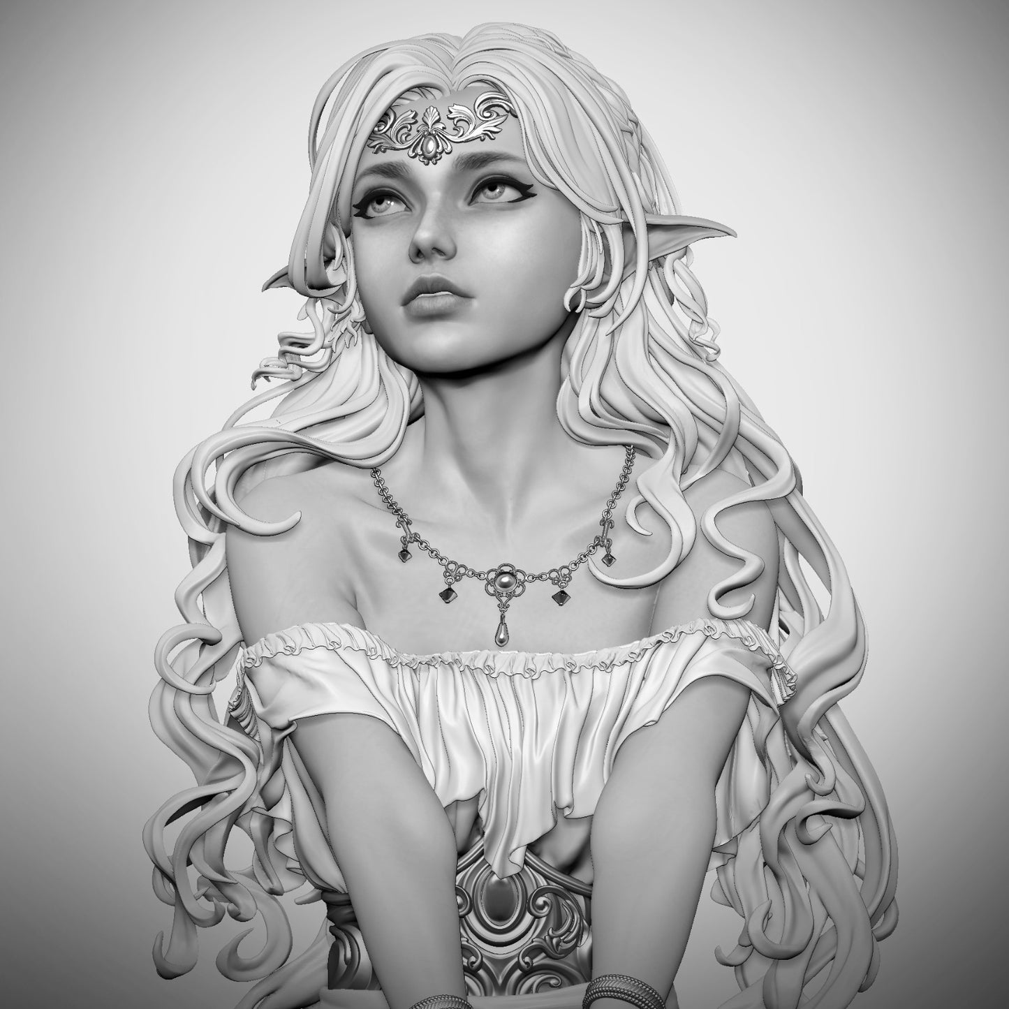 Elf Princess 3D Print File: Epic 1/6 & 1/9 Scale STL Collectible