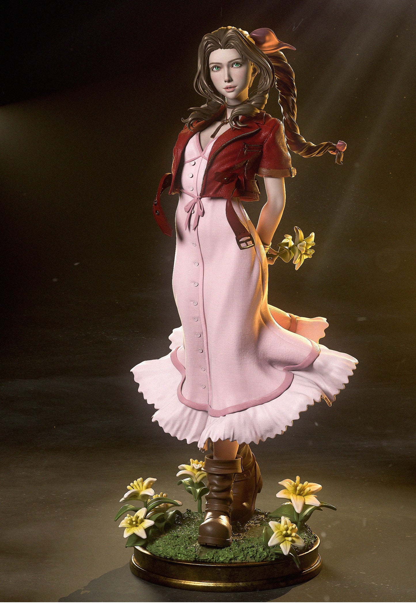 Aerith Gainsborough STL File – Final Fantasy VII 3D Model | 1/6 Scale Pre-Supported & Easy Print
