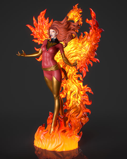 Jean Grey Phoenix (X-Men) 3D Print File: Cosmic Powerhouse STL - 1:6, 1:9, 1:12 Scale Options - Pre-Supported & Uncut - Premium Digital Model