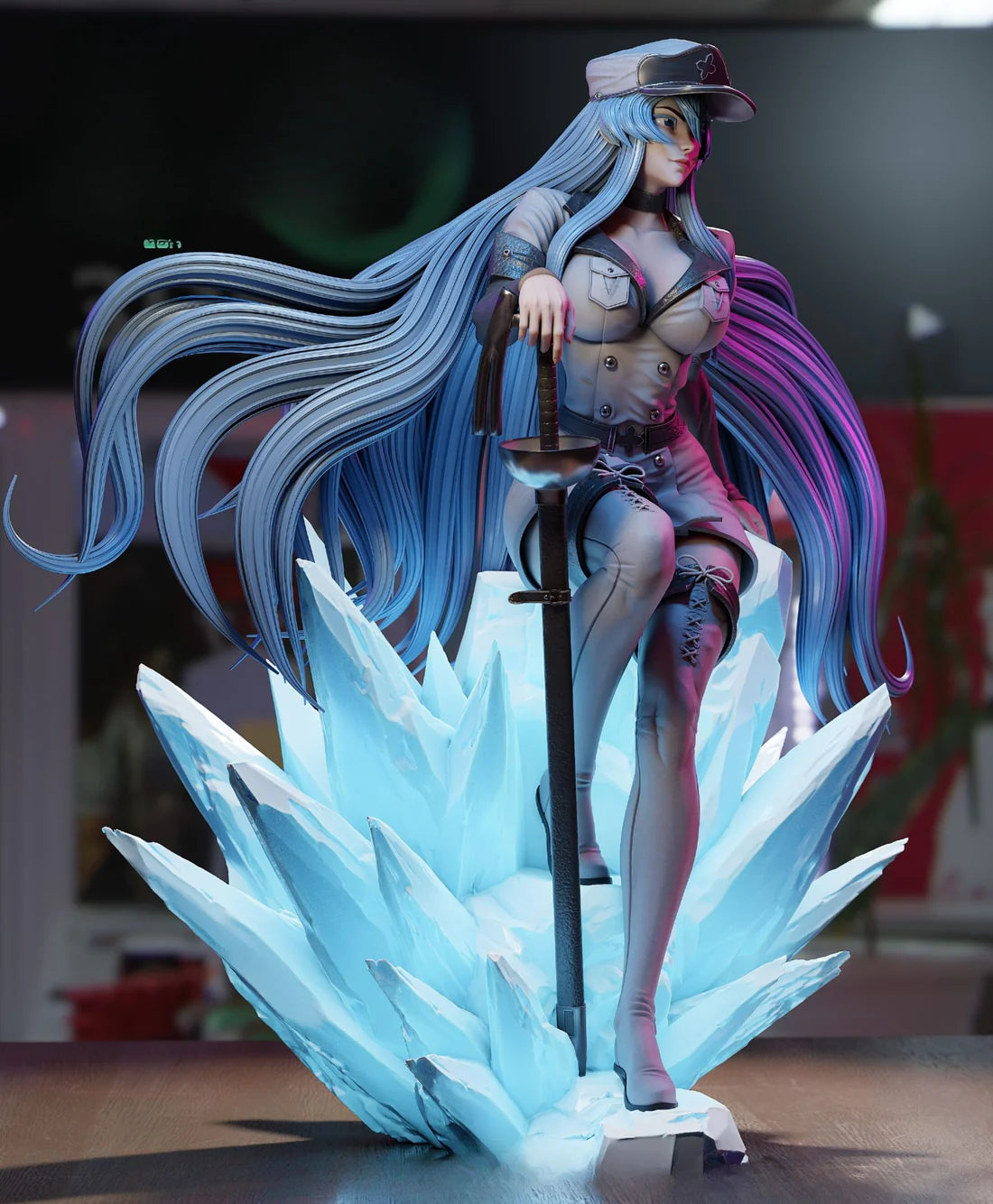 Esdeath 3D Print Figure - Akame Ga Kill | NSFW & SFW STL Files + Pre-Supported