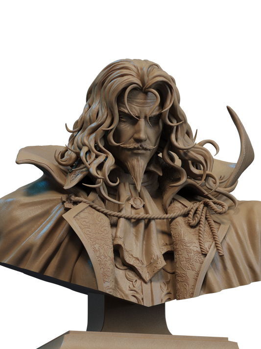 Dracula Bust 3D Print File: Iconic 1/6 & 1/9 Scale STL Collectible