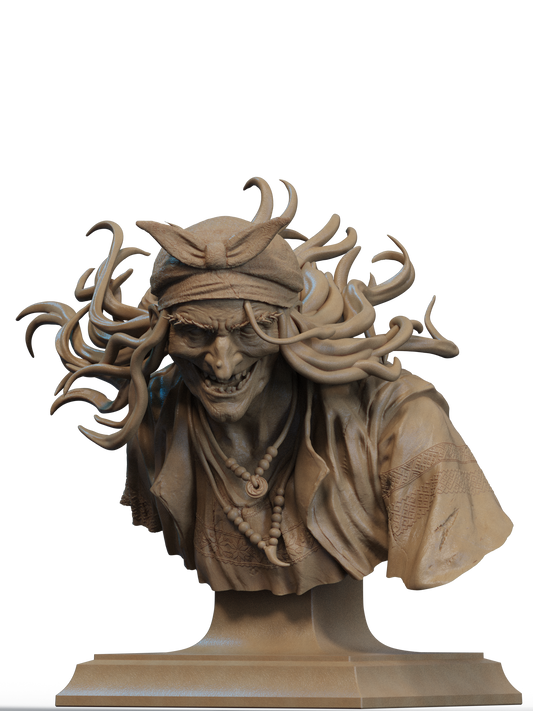 Baba Yaga Bust 3D Print File: Epic 1/6 & 1/9 Scale STL Collectible