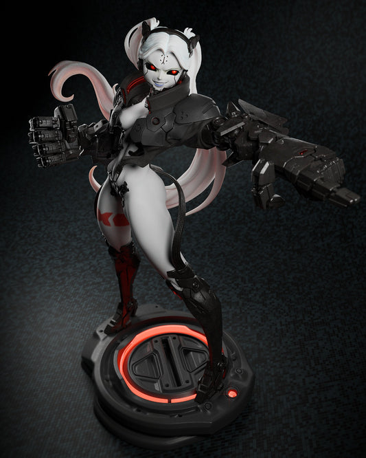 Rebecca Smasher 3D STL File – Cyberpunk Printable Model in 1:12, 1:6, 1:4 | Pre-Supported & Uncut Options