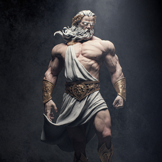 Zeus 3D Printable Model | STL Files – Pre-Supported & Uncut Options (1/4, 1/9, 1/12 Scale)