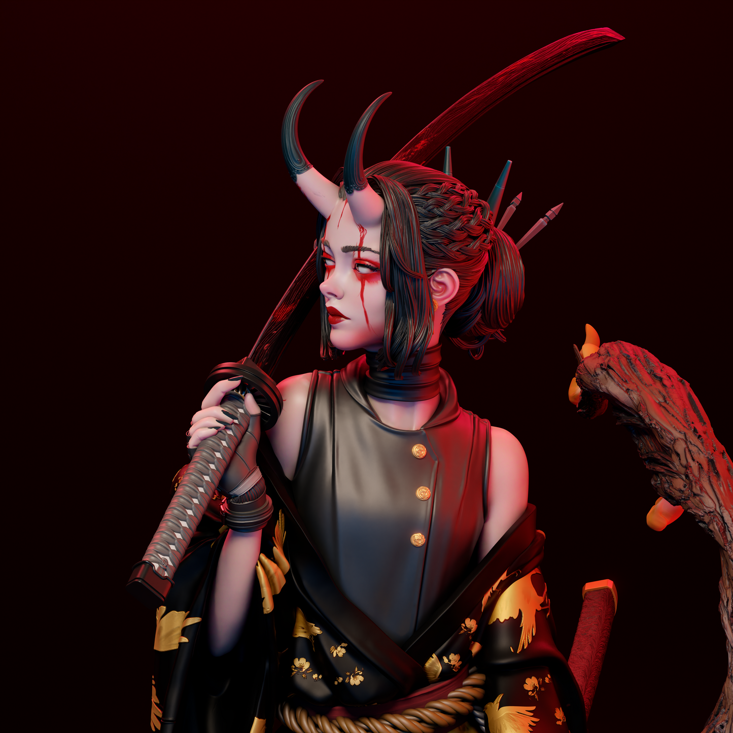 Oni Demon Warrior 3D Print File: Epic 1/6 & 1/9 Scale STL Collectible