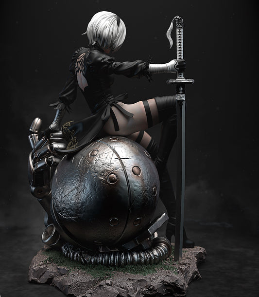 2B 3D STL File – Highly Detailed Android Statue | Printable Model in 1:6, 1:9, 1:12 | Pre-Supported & Uncut Options