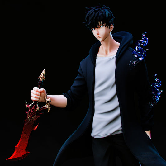 Sung Jin-Woo Solo Leveling 3D Model - Blue Glowing Sword
