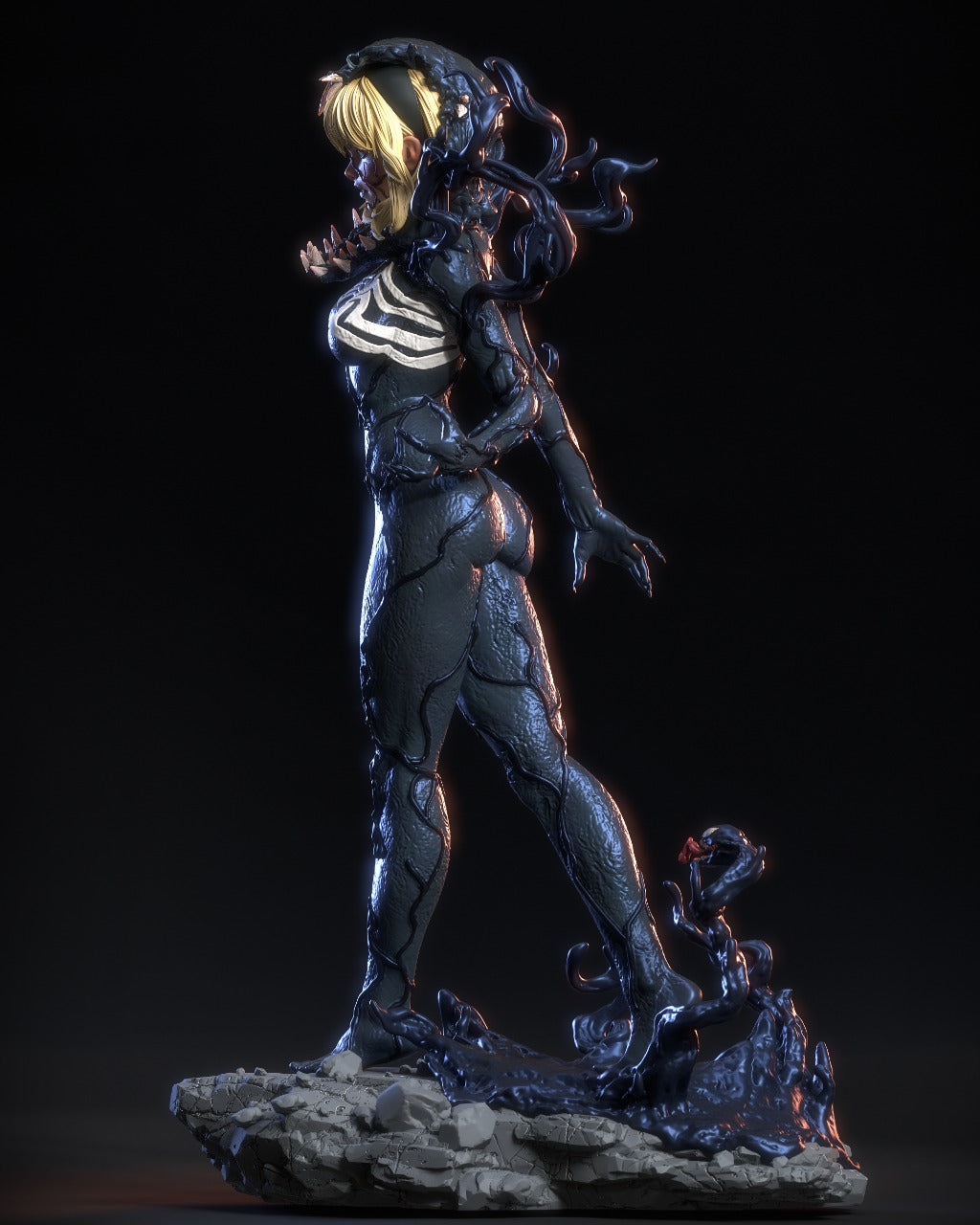Gwenom (Spider-Gwen / Venom) 3D Print File: Symbiote Heroine STL - 1:6 & 1:9 Scale Options - Ready-to-Print, Split & Supported