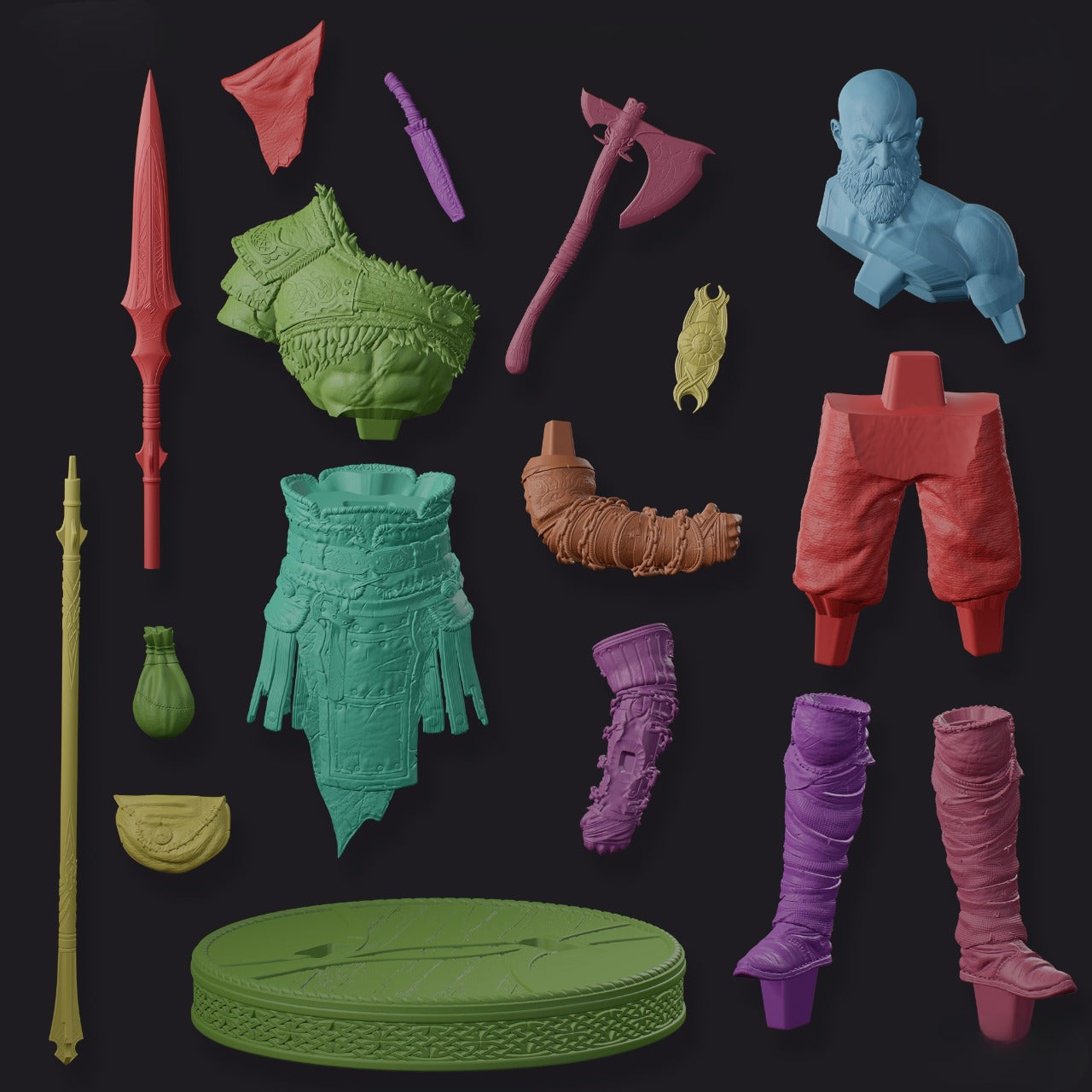 Krotos (God of War Inspired / Mighty Warrior) 3D Print Model - Pre-Supported & Uncut STL/LYS