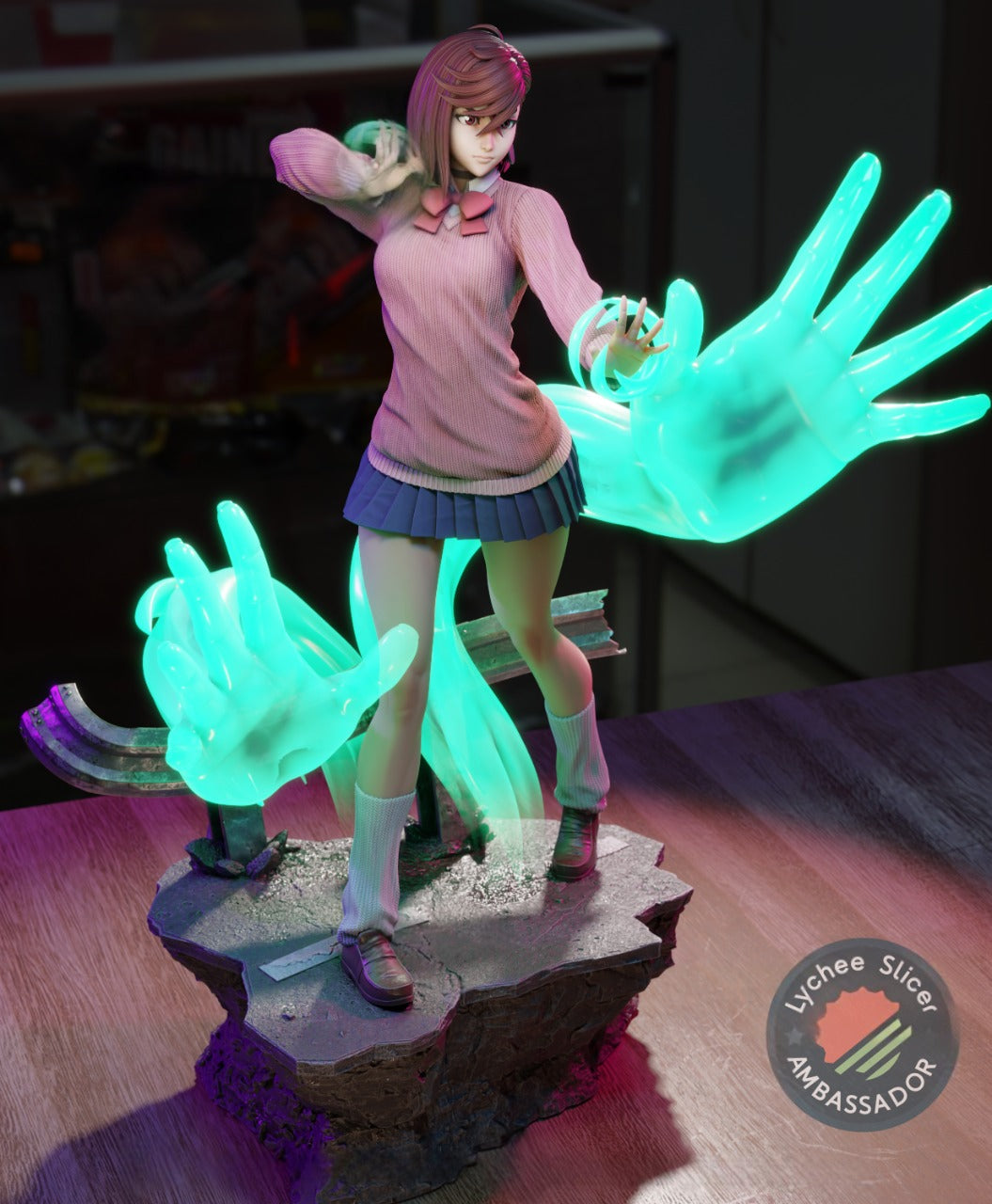 Momo Ayase – Dandadan Inspired STL Figure for 3D Printing Pre-Supported