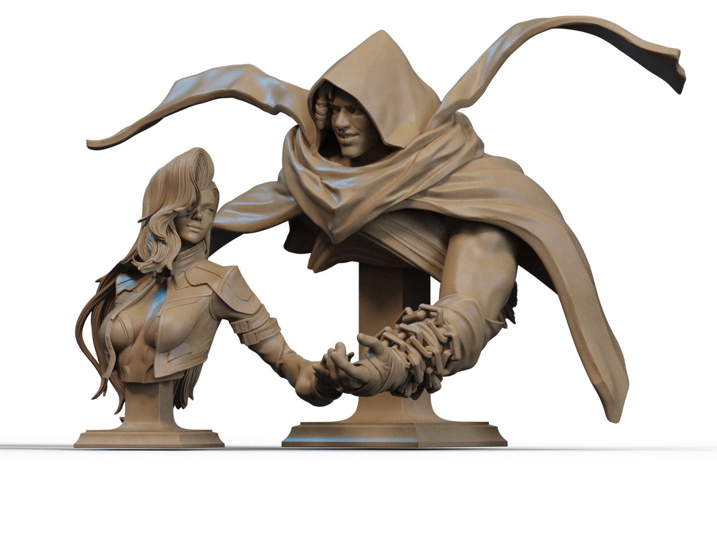Cloak and Dagger Bust 3D Print File: Dynamic Duo 1/6 & 1/9 Scale STL Collectible