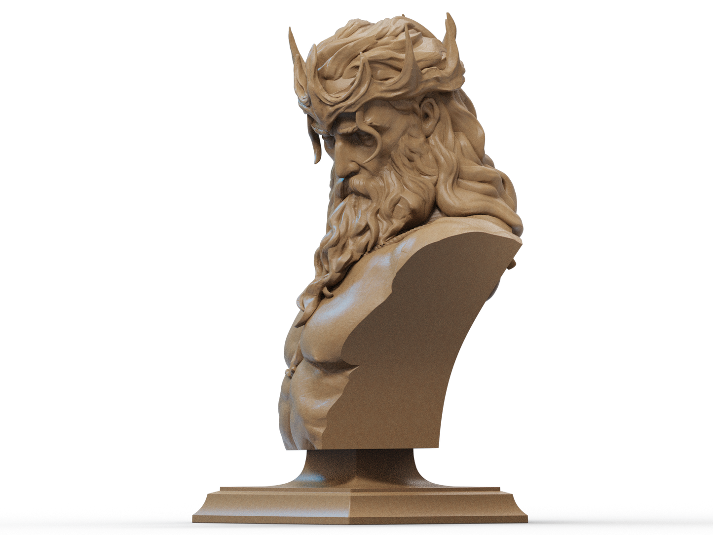 Hades Bust 3D Model (1/6 & 1/12 Scale) – Digital Download for 3D Printing