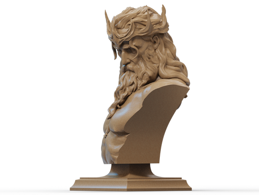 Hades Bust 3D Model (1/6 & 1/12 Scale) – Digital Download for 3D Printing