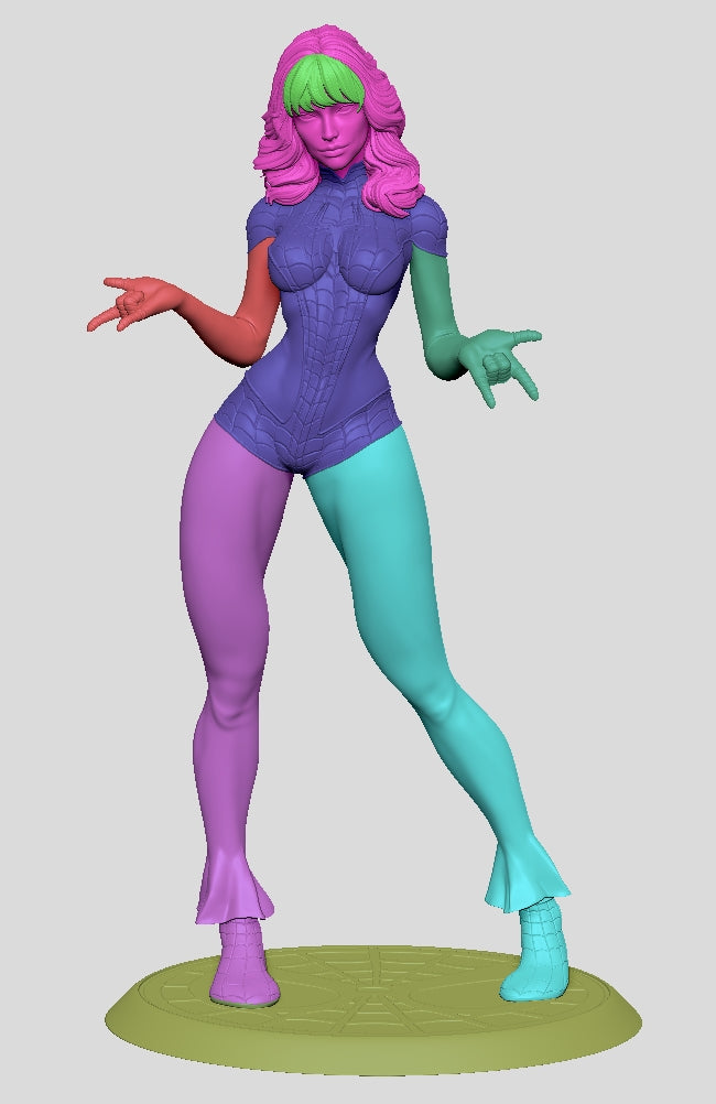 Spinneret Mary Jane Watson (Spider-Man) 3D Print File: Iconic Heroine STL - 1:4, 1:6, 1:12 Scale Options - Ready-to-Print, Split, Pre-Supported & Uncut