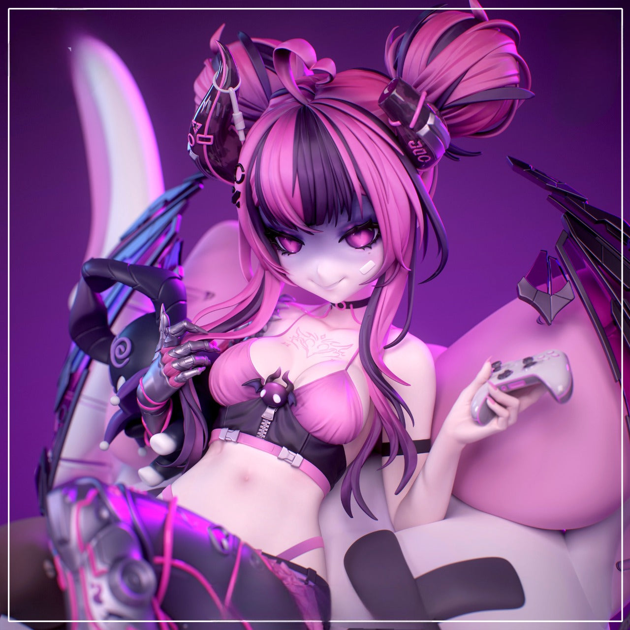 Ironmouse 3D Printable Figure – 1/7 Scale Anime Demon VTuber STL Statue | Pre-Supported & Unsupported Files Included