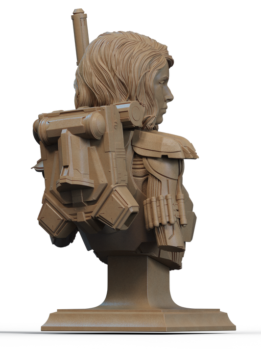 Shae Vizla Bust 3D Print File: Legendary Mandalorian 1/6 & 1/9 Scale STL Collectible