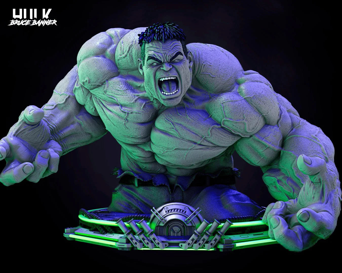 The Indestructible Hulk: 360mm STL Bust with Multiple Expressions!