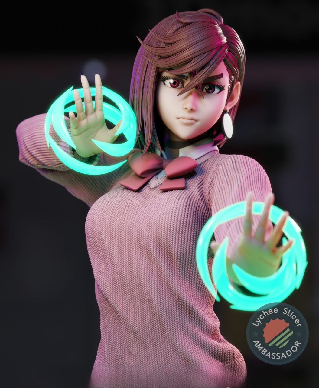 Momo Ayase – Dandadan Inspired STL Figure for 3D Printing Pre-Supported