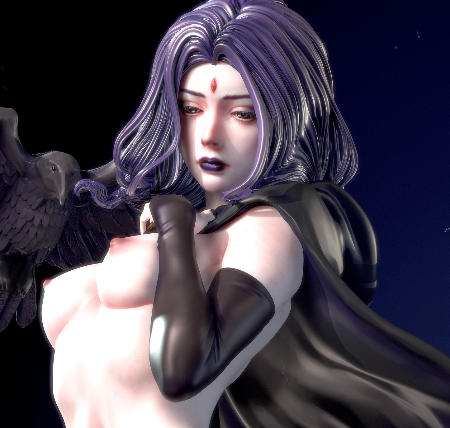 Pre-Support Raven NSFW STL - DC Comics 3D Print