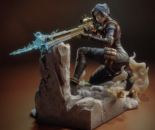 Caitlyn 3D STL File | League of Legends 1/8 Scale 3D Print Model | Pre-Supported & Unsupported