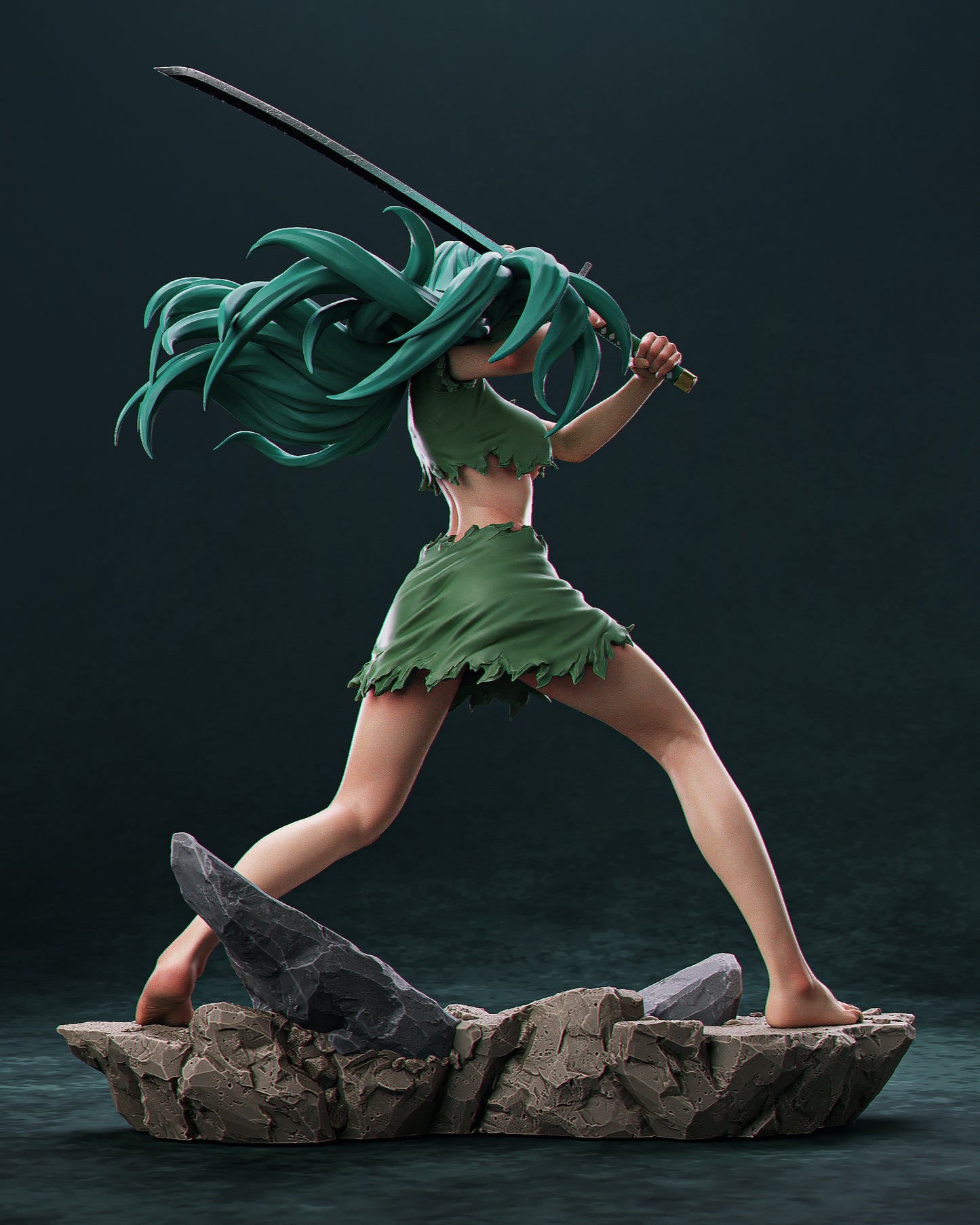 Nelliel 3D STL Printable Figure – Anime Fan Art STL of Nel from Bleach for Resin Printing (1/6 Cut, 1/9 Cut & Uncut)