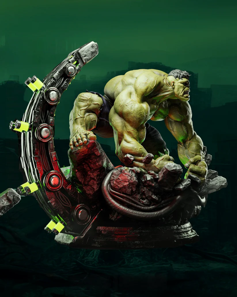 Unleash the Beast: Hulk STL Model in Full Rage 1-6 FORMAT