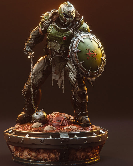 Doom Slayer – Epic 3D Printable Statue | Hell-Conquering Warrior in Exquisite Detail