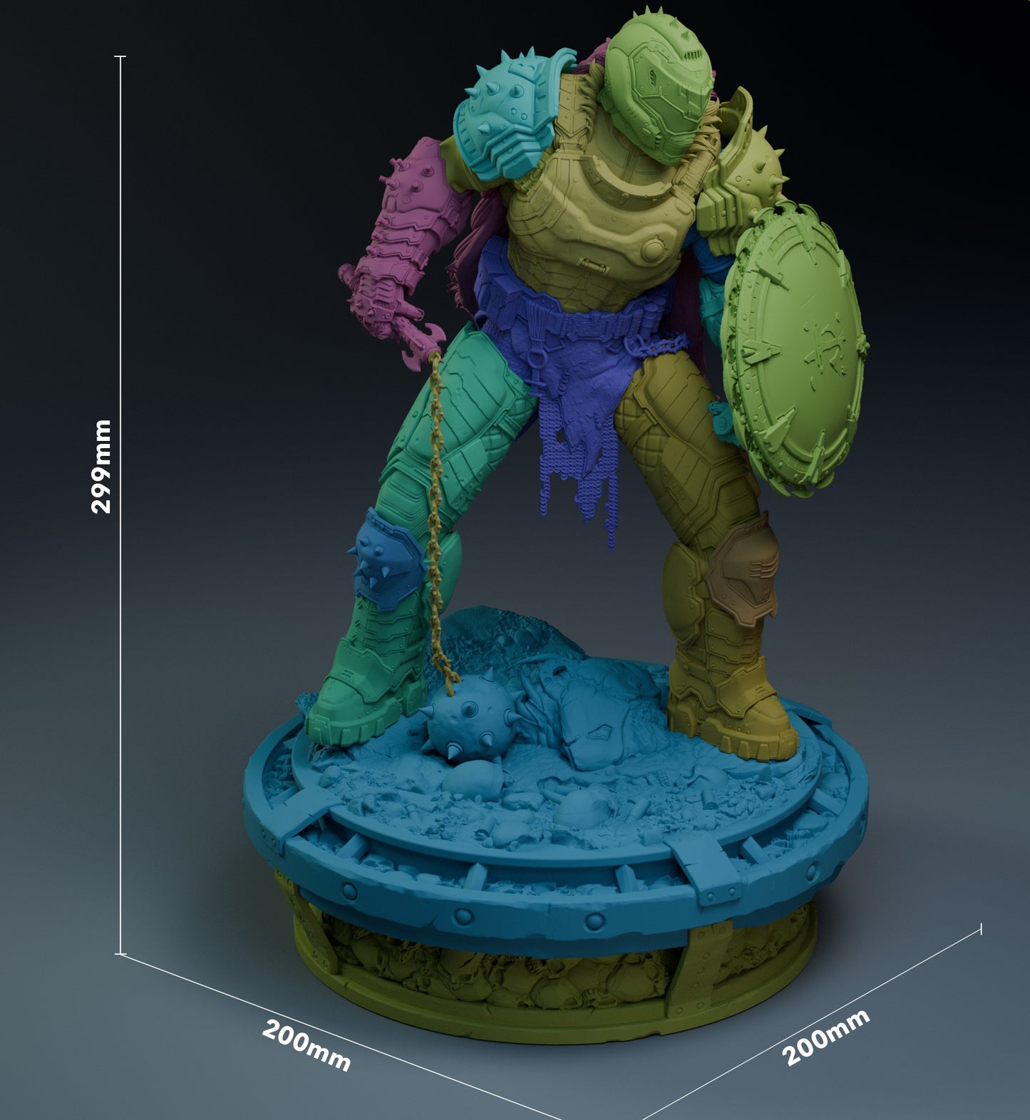 Doom Slayer – Epic 3D Printable Statue | Hell-Conquering Warrior in Exquisite Detail