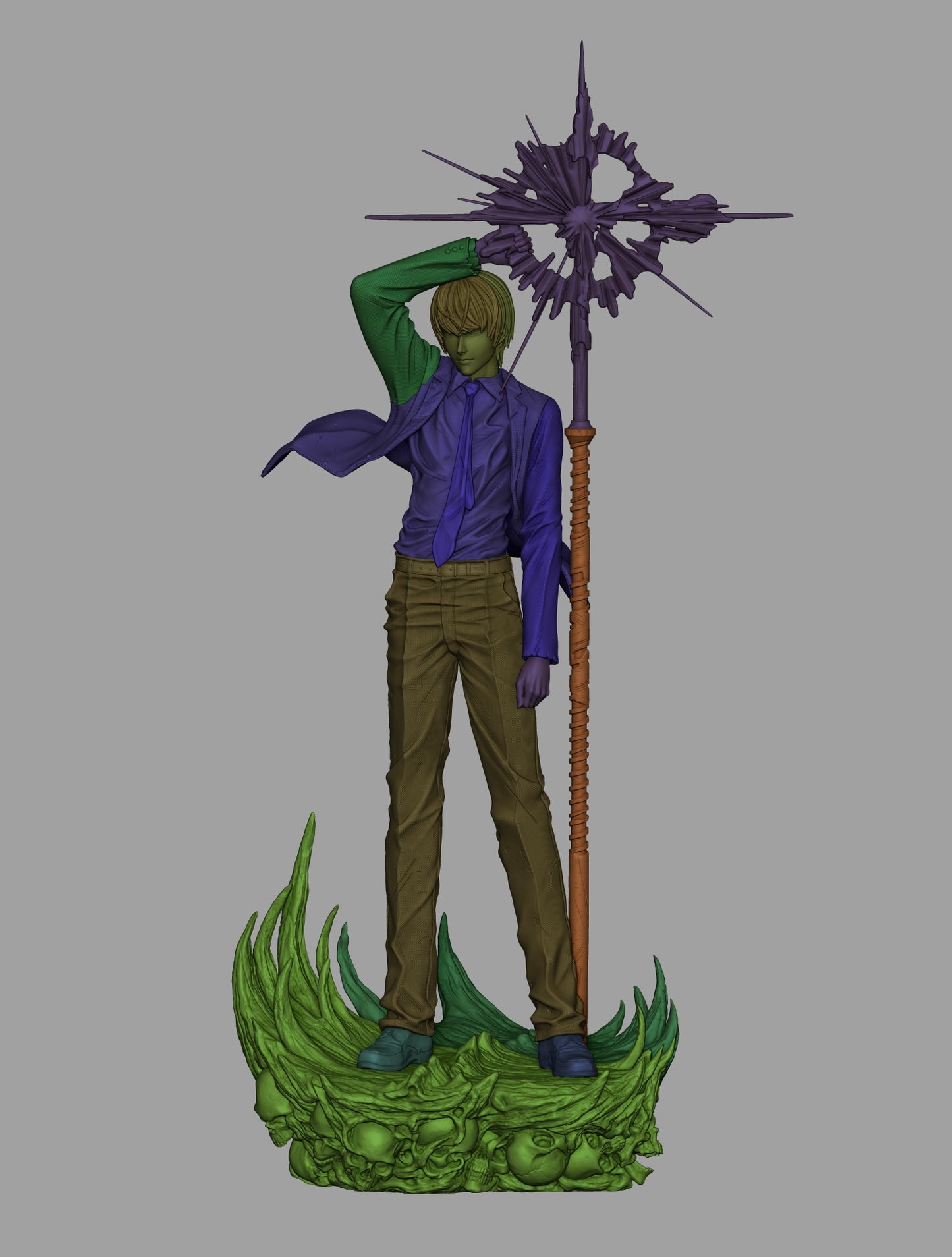 Light Yagami – Anime 3D STL Figure | 1/6 Split, 1/6 Pre-Supported, 1/9 Split & 1/9 Uncut