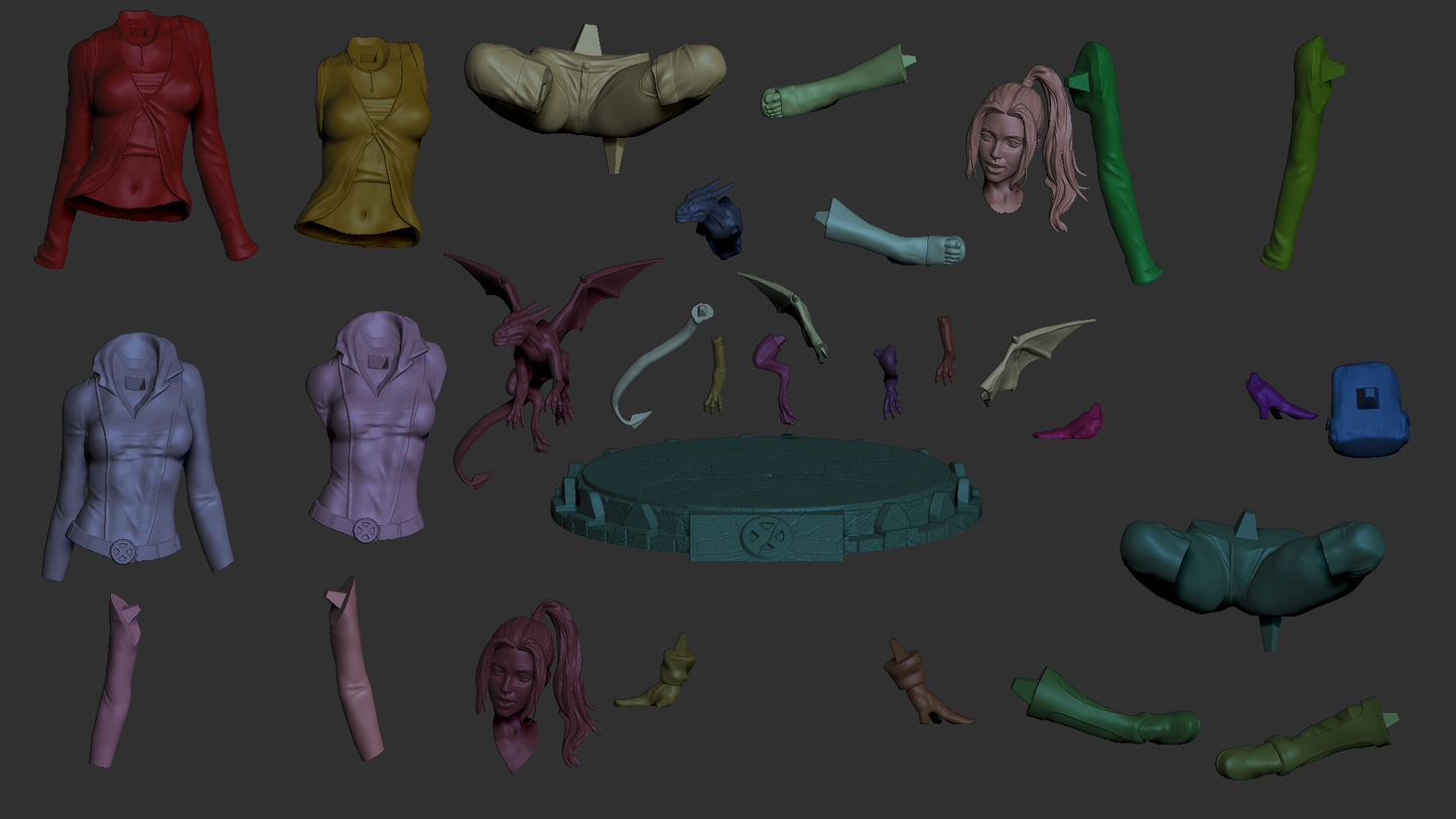 Kitty Pryde (X-Men) 3D Print File: Phasing Mutant Heroine STL - 1:4, 1:9, 1:12 Scale Options - Pre-Supported & Uncut - Dynamic Digital Collectible