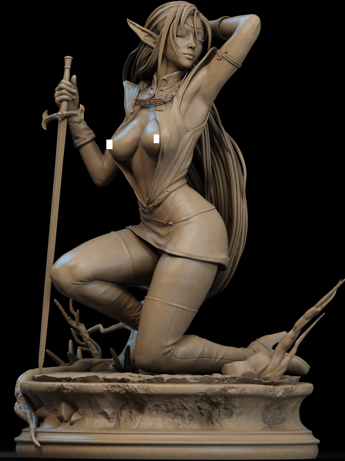 Pirotess NSFW 3D STL – Fantasy Elf - Print Files 1/6 & 1/9 Scale