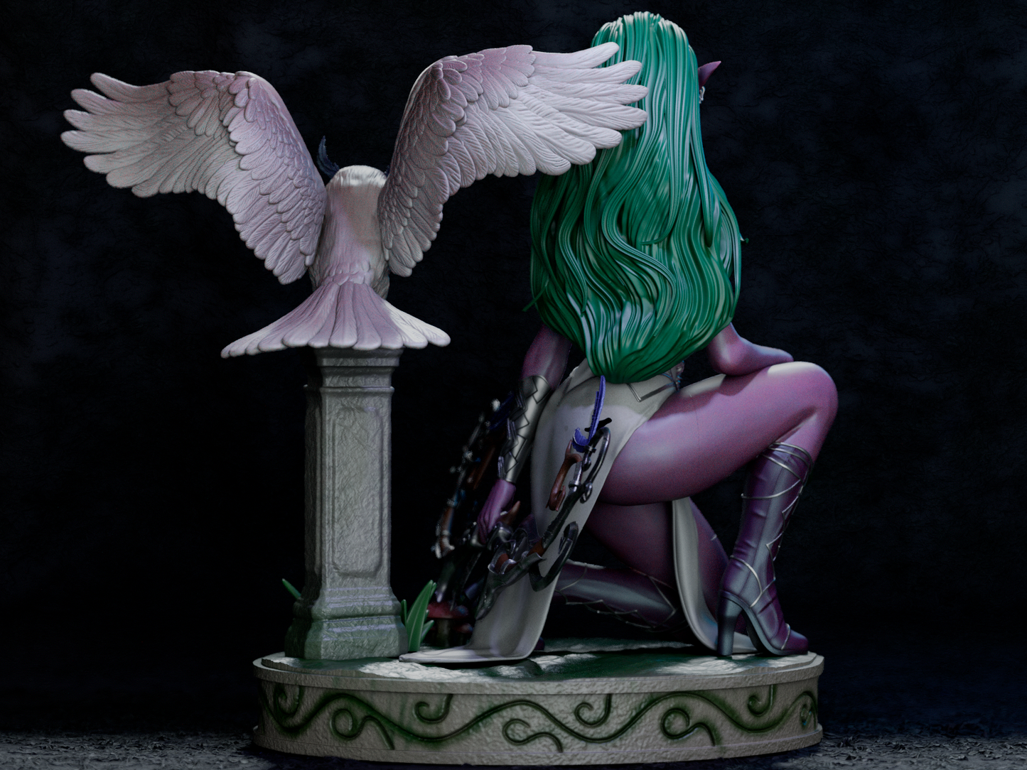 Tyrande – Night Elf Huntress & Moon Owl Companion 3D STL Statue | 1/6 Split, 1/6 Pre-Supported, 1/9 Split & 1/9 Uncut
