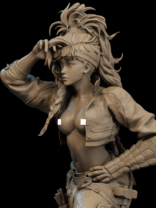NSFW Gemma 3D STL – Sensual Fantasy Warrior Woman 3D Printable Model for Resin Printing (1/6, 1/9, 1/9 Uncut)