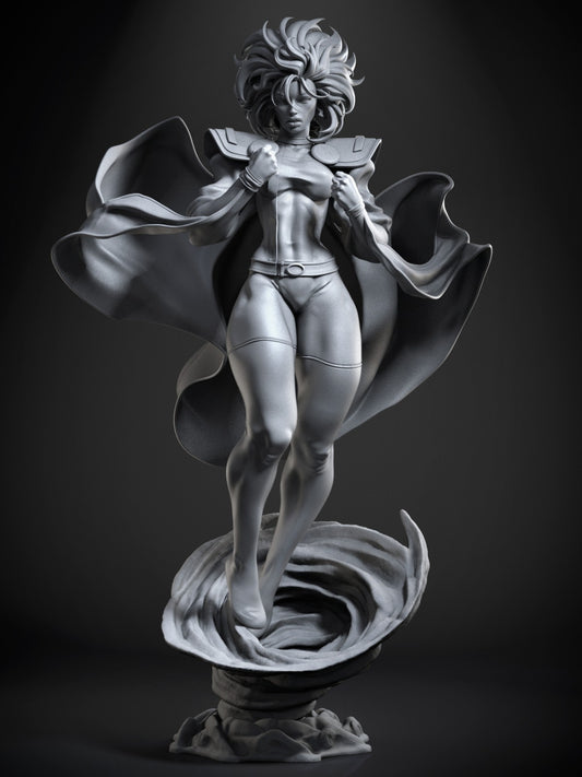 Storm (X-Men) 3D Print File Elemental Goddess STL - 1:4, 1:6, 1:12 Scale Options - Pre-Supported & Uncut - Majestic Digital Collectible