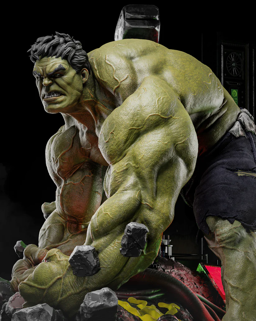 Unleash the Beast: Hulk STL Model in Full Rage 1-6 FORMAT