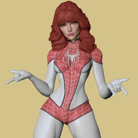 Spinneret Mary Jane Watson (Spider-Man) 3D Print File: Iconic Heroine STL - 1:4, 1:6, 1:12 Scale Options - Ready-to-Print, Split, Pre-Supported & Uncut