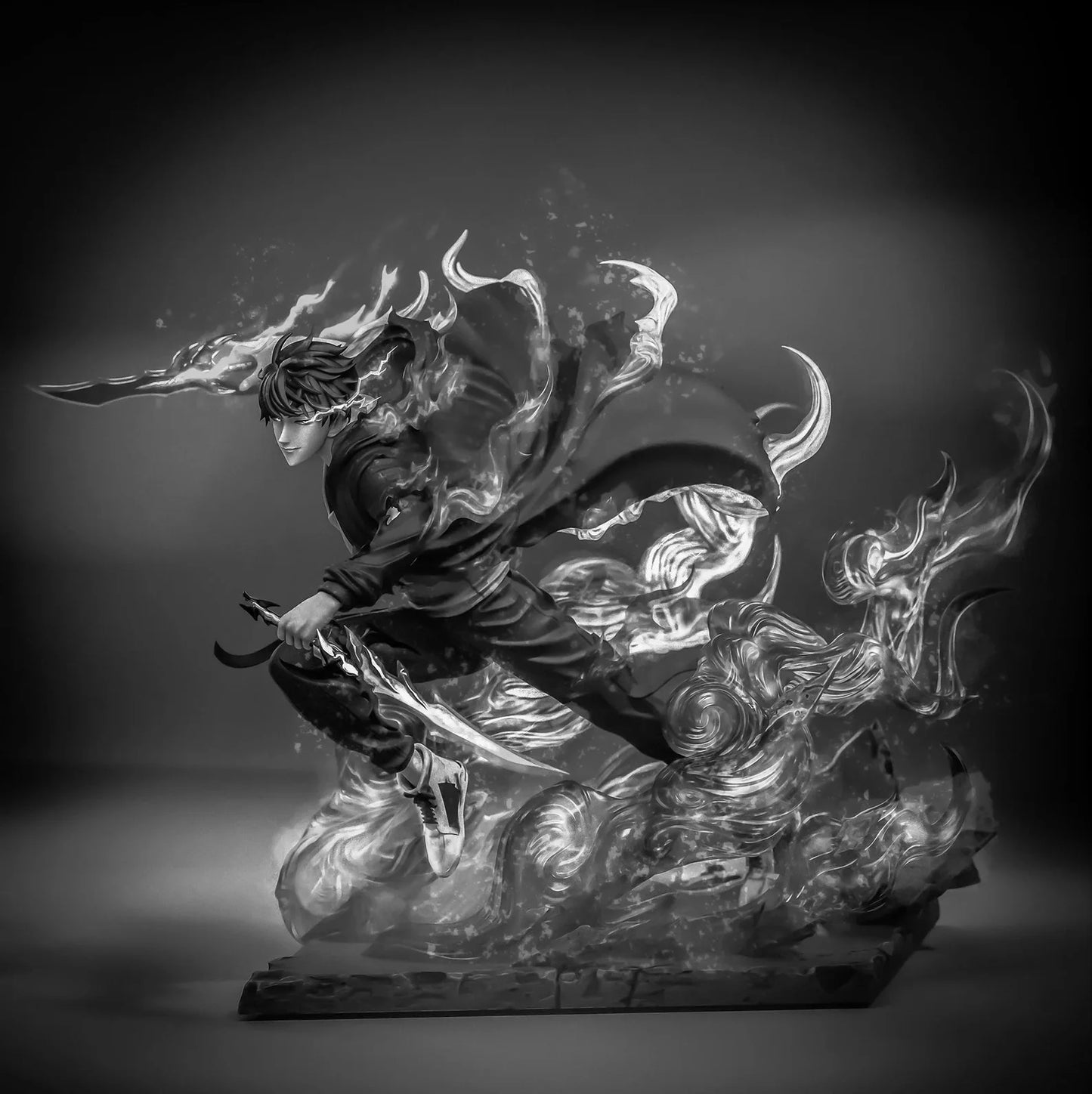 Sung Jin-Woo Solo Leveling 3D Model - Dynamic Action Pose (Digital Download)