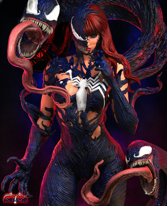 Venomized Mary Jane STL Model: A Striking Fusion of Beauty and Terror 1-4 and 1-6