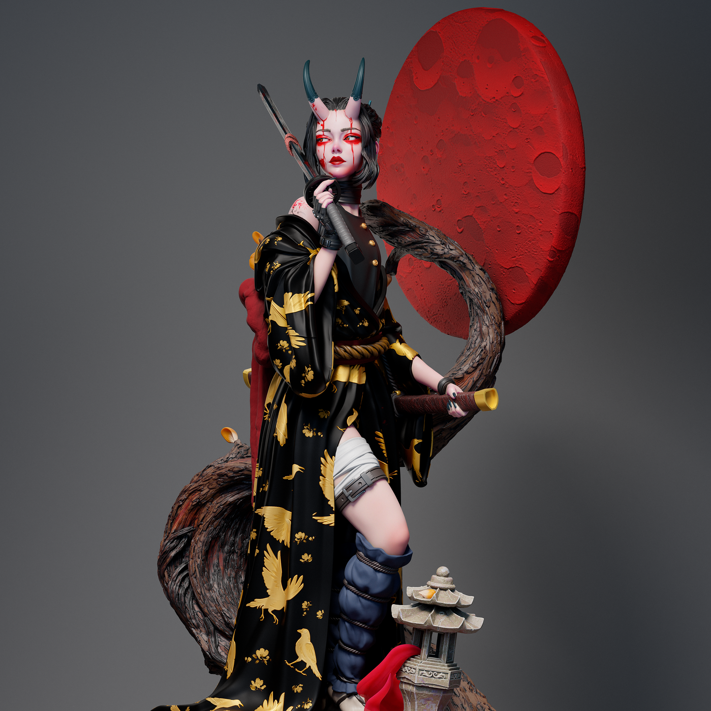 Oni Demon Warrior 3D Print File: Epic 1/6 & 1/9 Scale STL Collectible