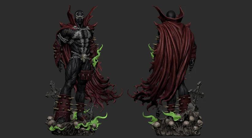 Spawn - Al Simmons STL Model – The Hellspawn Risess! Scale1-4, 1-6 , 1-9, 1-12-presupport, 1-12 Uncut