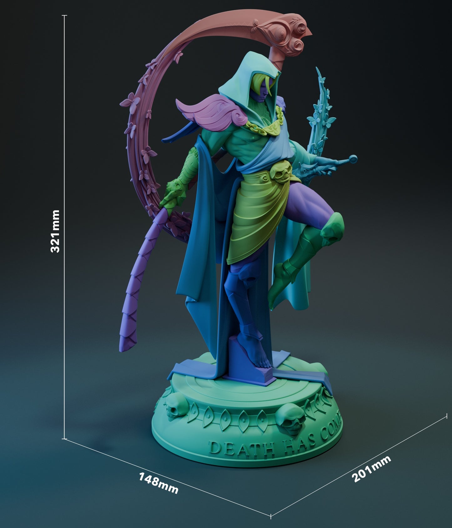 Thanatos STL File | Hades Game 3D Print Model | 1/8 Scale Pre-Supported Figure